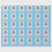 Schattigee Sheltie Shetland Sheepdog Happy Birthda Cadeaupapier (Vlak)