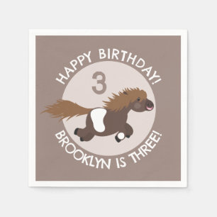 Schattigee Shetland pony gepersonaliseerde cartoon Servet