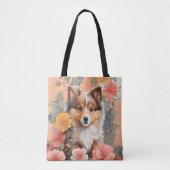 Schattigee Shetland Sheepdog Puppy Tote Bag (Voorkant)