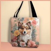 Schattigee Shetland Sheepdog Puppy Tote Bag
