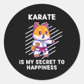Schattigee Shi Inu Karate is mijn geheim voor Happ Ronde Sticker (Voorkant)
