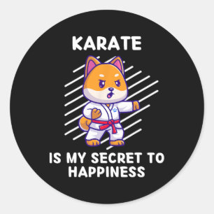 Schattigee Shi Inu Karate is mijn geheim voor Happ Ronde Sticker