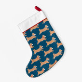 Schattigee Shiba Inu Dogs Pattern Kerstvakantie Kleine Kerstsok (Achterkant (Hangend))
