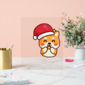 Schattigee Shiba Inu Glimlachend met Xmas Pet Acryl Bord (Huwelijk)