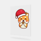 Schattigee Shiba Inu Glimlachend met Xmas Pet Acryl Bord (Hoek)