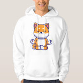 Schattigee shiba inu hond doen yoga meditatie cart hoodie (Voorkant)