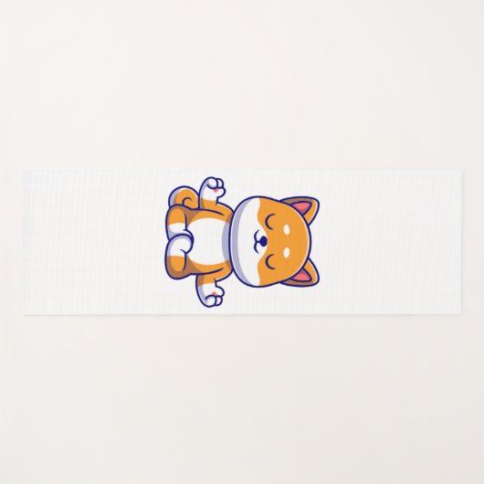 Schattigee shiba inu hond doen yoga meditatie cart yogamat (Voorkant (horizontaal))