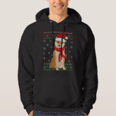 Schattigee Shiba Inu Hond Lelijke Kersttrui Santa  Hoodie (Voorkant)