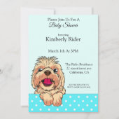 Schattigee Shih Tzu Dog Baby shower uitnodiging (Voorkant)