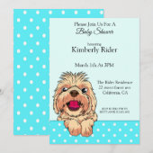 Schattigee Shih Tzu Dog Baby shower uitnodiging (Voorkant / Achterkant)