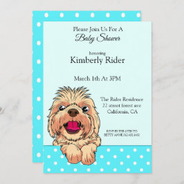 Schattigee Shih Tzu Dog Baby shower uitnodiging