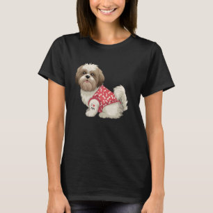 Schattigee Shih Tzu Dog in Schattige Bone-Pattern T-shirt