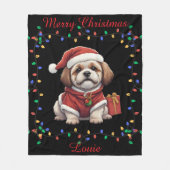 Schattigee Shih Tzu fleece deken (Voorkant)