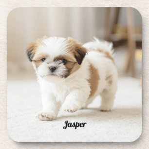 Schattigee Shih Tzu gepersonaliseerde drankcoaster Bier Onderzetter