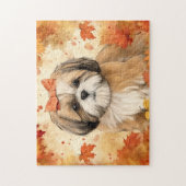 Schattigee Shih-tzu Hond/Herfst/Herfst Legpuzzel (Verticaal)
