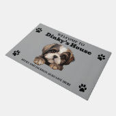 Schattigee Shih Tzu hondenfoto Deurmat (Schuin)