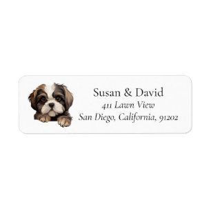Schattigee Shih Tzu Hondenras Pet Lovers Etiket