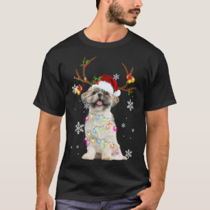 Schattigee Shih Tzu Kerstmis rendieren Kerstverlic T-shirt