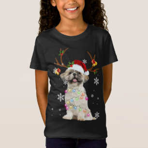 Schattigee Shih Tzu Kerstmis rendieren Kerstverlic T-shirt