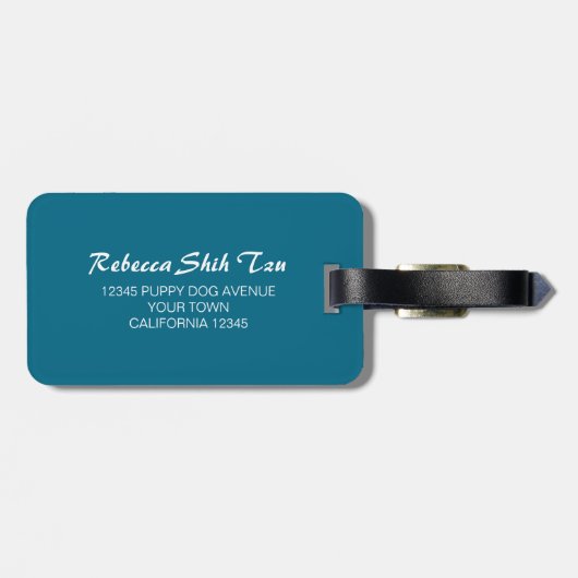 Schattigee Shih Tzu Puppy  Kunst Bagagelabel (Achterkant horizontaal)