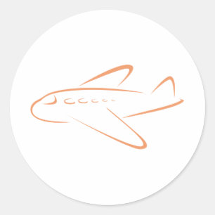 Schattigee Shirten   Airplane Icon Gift Shirten Ronde Sticker