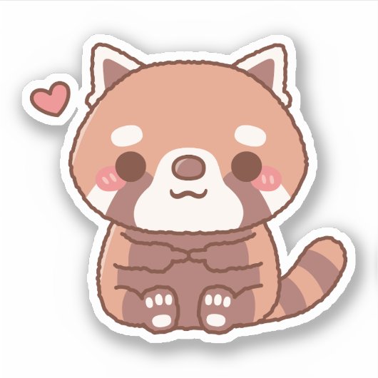 Schattigee Shy Red Panda Sticker (Voorkant)