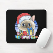 Schattigee Siamese Cat Santa Claus Christmas Kitte Muismat (Met muis)