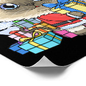 Schattigee Siamese Cat Santa Claus Christmas Kitte Poster (Hoek)