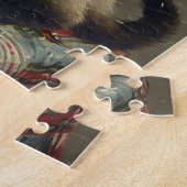 Schattigee Siamese kat kerst Vintage Legpuzzel (Zijkant)