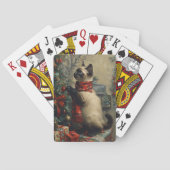 Schattigee Siamese kat kerst Vintage Pokerkaarten (Achterkant)