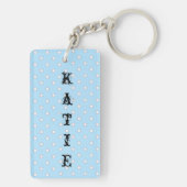 Schattigee Siamese kat met blanco bord Sleutelhanger (achterkant)