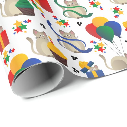 Schattigee Siamese katten en Cadeaus Cadeaupapier (Rol Hoek)