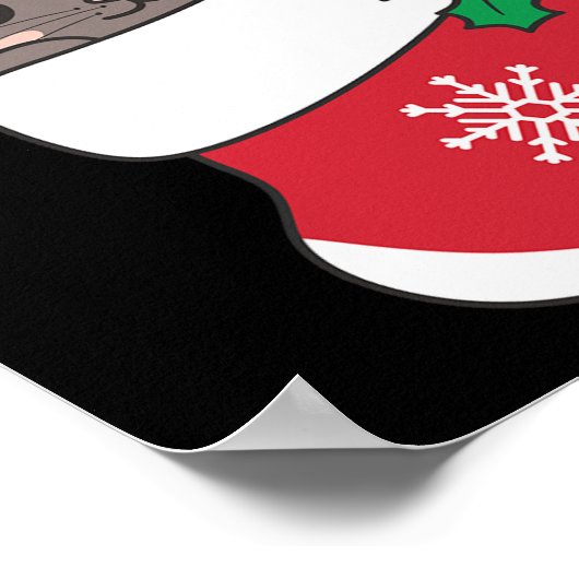 Schattigee Siamese katten in kerstkousen voor Chri Poster (Hoek)