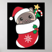 Schattigee Siamese katten in kerstkousen voor Chri Poster (Voorkant)