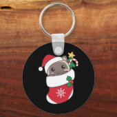 Schattigee Siamese katten in kerstkousen voor Chri Sleutelhanger (Voorkant)