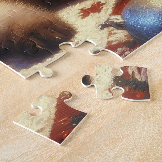 Schattigee Siamese kitten Kerst Legpuzzel (Zijkant)