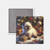 Schattigee Siamese kitten Kerst Magneet (Voorkant / Achterkant)
