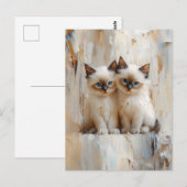 Schattigee Siamese Kittens schilderij Briefkaart (Voorkant / Achterkant)