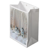 Schattigee Siberische Huskies Gift Bag Medium Cadeauzakje (Voorkant Gekanteld)