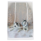 Schattigee Siberische Huskies Gift Bag Medium Cadeauzakje (Achterkant)