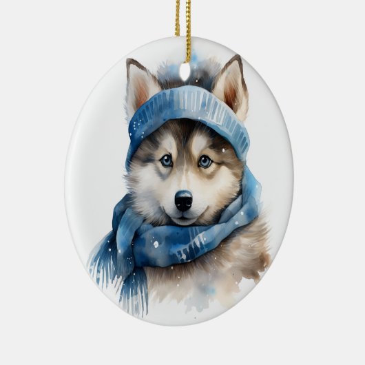 Schattigee Siberische Husky Dog Christmas Keramisch Ornament (Rechts)