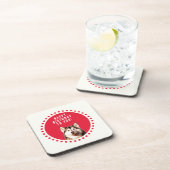 Schattigee Siberische Husky Dog Happy Birthday Drankjes Onderzetter (Rechterzijde)