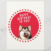 Schattigee Siberische Husky Dog Happy Birthday Persoonlijk Briefhoofd (Voorkant)
