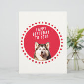 Schattigee Siberische Husky Dog Happy Birthday Persoonlijk Briefhoofd (Staand voorkant)