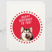 Schattigee Siberische Husky Dog Happy Birthday Persoonlijk Briefhoofd (Voorkant / Achterkant)