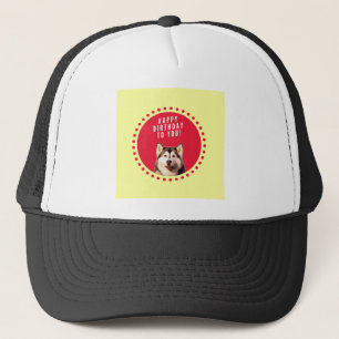 Schattigee Siberische Husky Dog Happy Birthday Trucker Pet