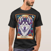 Schattigee Siberische Husky Dog Tarot Kaart T-shirt (Voorkant)