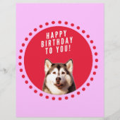 Schattigee Siberische Husky Dog Wishing Happy Birt Briefhoofd (Voorkant)