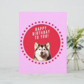 Schattigee Siberische Husky Dog Wishing Happy Birt Briefhoofd (Staand voorkant)