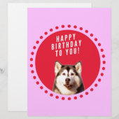 Schattigee Siberische Husky Dog Wishing Happy Birt Briefhoofd (Voorkant / Achterkant)